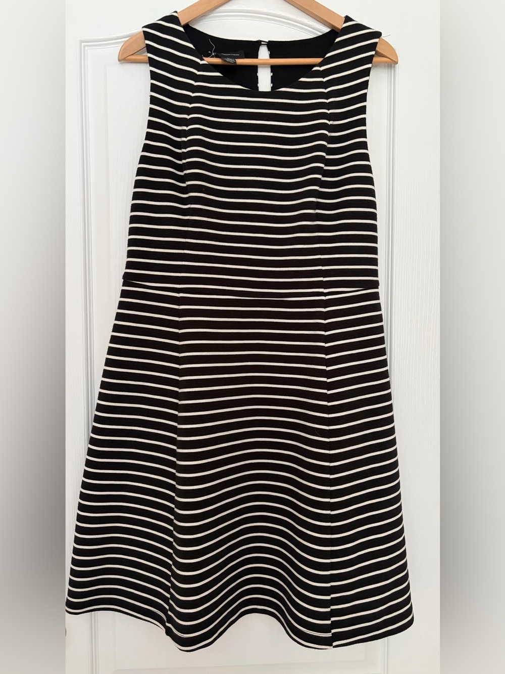INC International Concepts Black and White Striped A-Line Dress